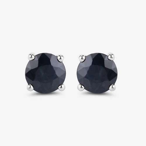 1.70 Carat Genuine Blue Sapphire 10K White Gold Earrings - Image 10