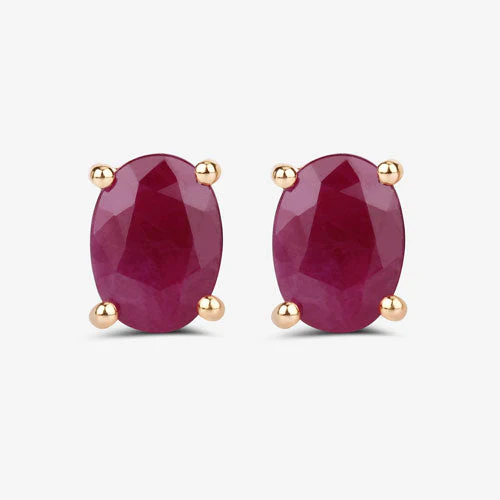 1.70 Carat Genuine Ruby 10K Yellow Gold Earrings - Image 10