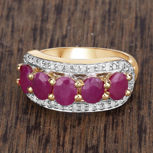 1.74 Carat Genuine Ruby and White Diamond .925 Sterling Silver Ring - Image 18