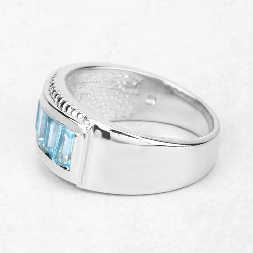 1.75 Carat Genuine Blue Topaz .925 Sterling Silver Ring - Image 10