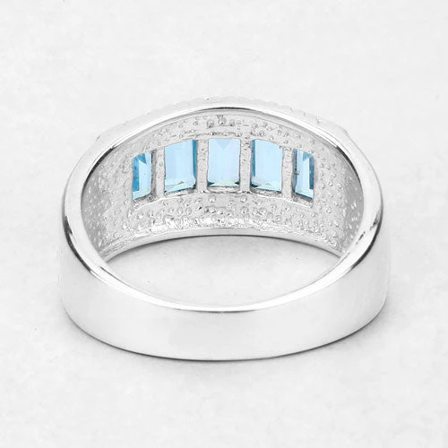 1.75 Carat Genuine Blue Topaz .925 Sterling Silver Ring - Image 11