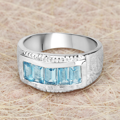1.75 Carat Genuine Blue Topaz .925 Sterling Silver Ring - Image 13