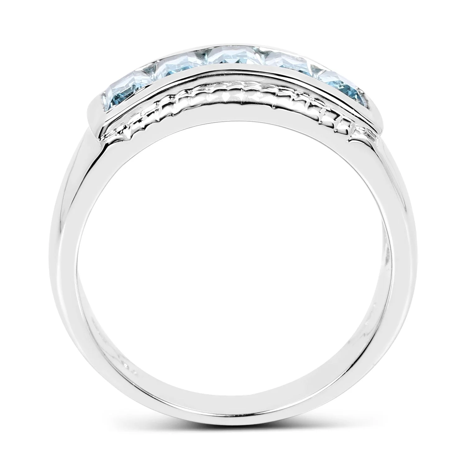 1.75 Carat Genuine Blue Topaz .925 Sterling Silver Ring - Image 2