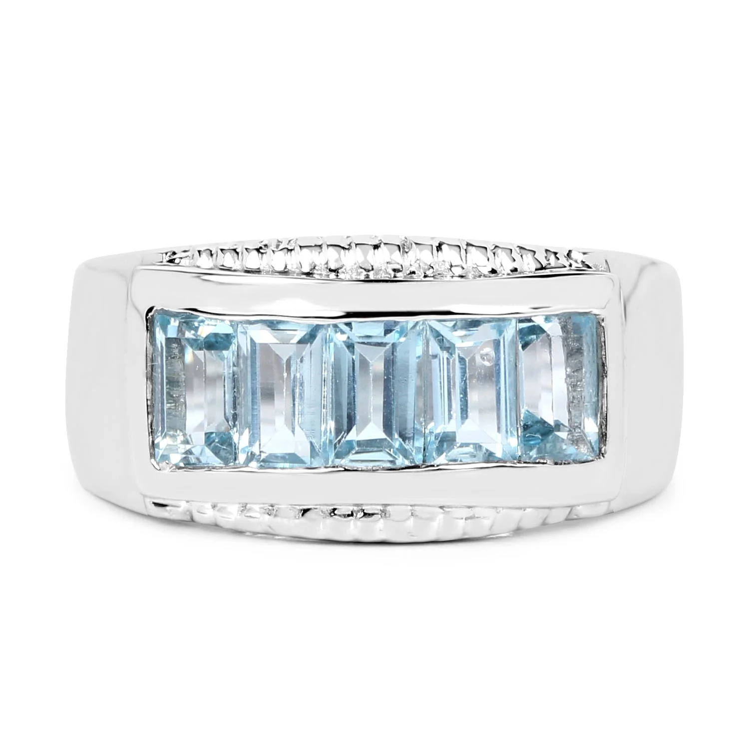 1.75 Carat Genuine Blue Topaz .925 Sterling Silver Ring - Image 3