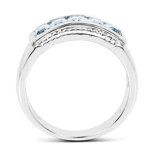 1.75 Carat Genuine Blue Topaz .925 Sterling Silver Ring - Image 6