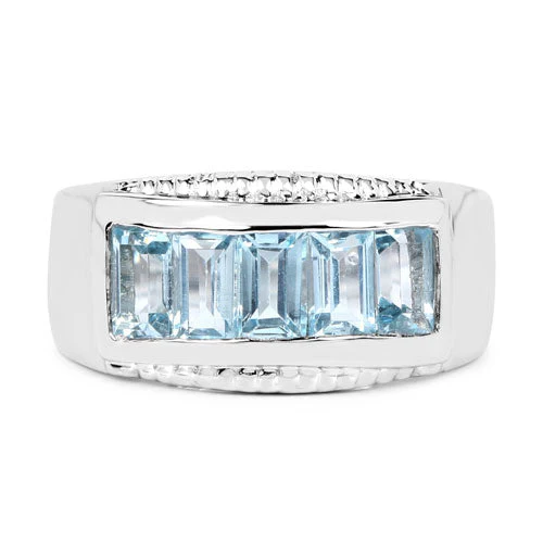 1.75 Carat Genuine Blue Topaz .925 Sterling Silver Ring - Image 7