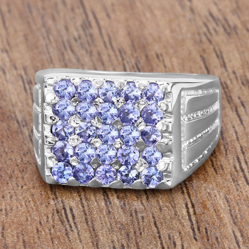 1.75 Carat Genuine Tanzanite .925 Sterling Silver Ring - Image 4