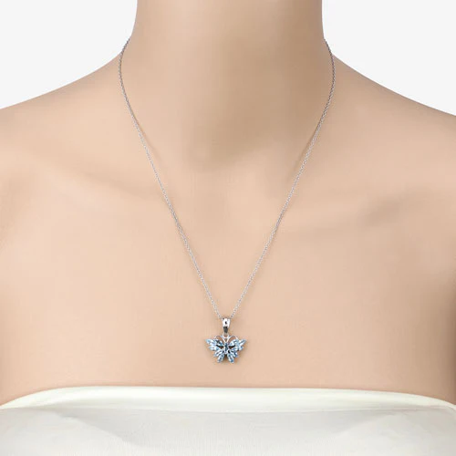 1.76 Carat Genuine Swiss Blue Topaz .925 Sterling Silver Pendant - Image 10