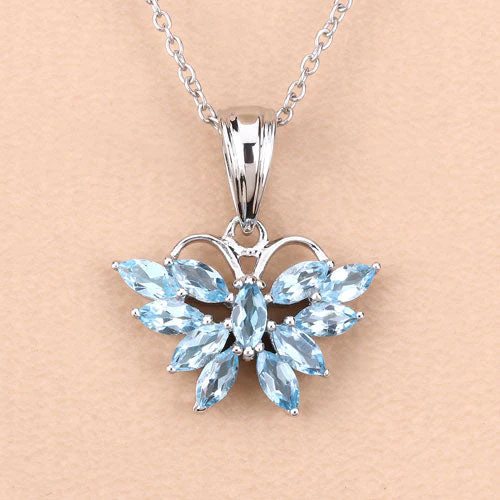 1.76 Carat Genuine Swiss Blue Topaz .925 Sterling Silver Pendant - Image 9