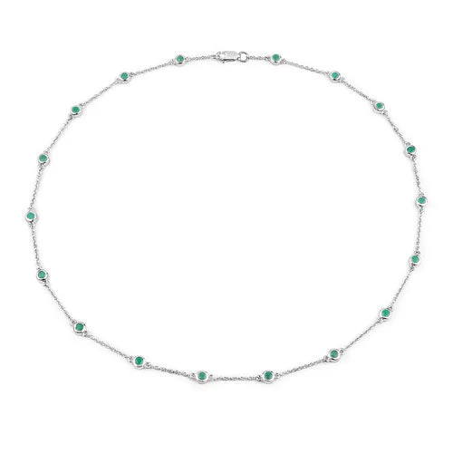 1.80 Carat Genuine Emerald .925 Sterling Silver Necklace - Image 5