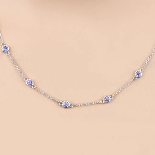 1.80 Carat Genuine Tanzanite .925 Sterling Silver Necklace - Image 9