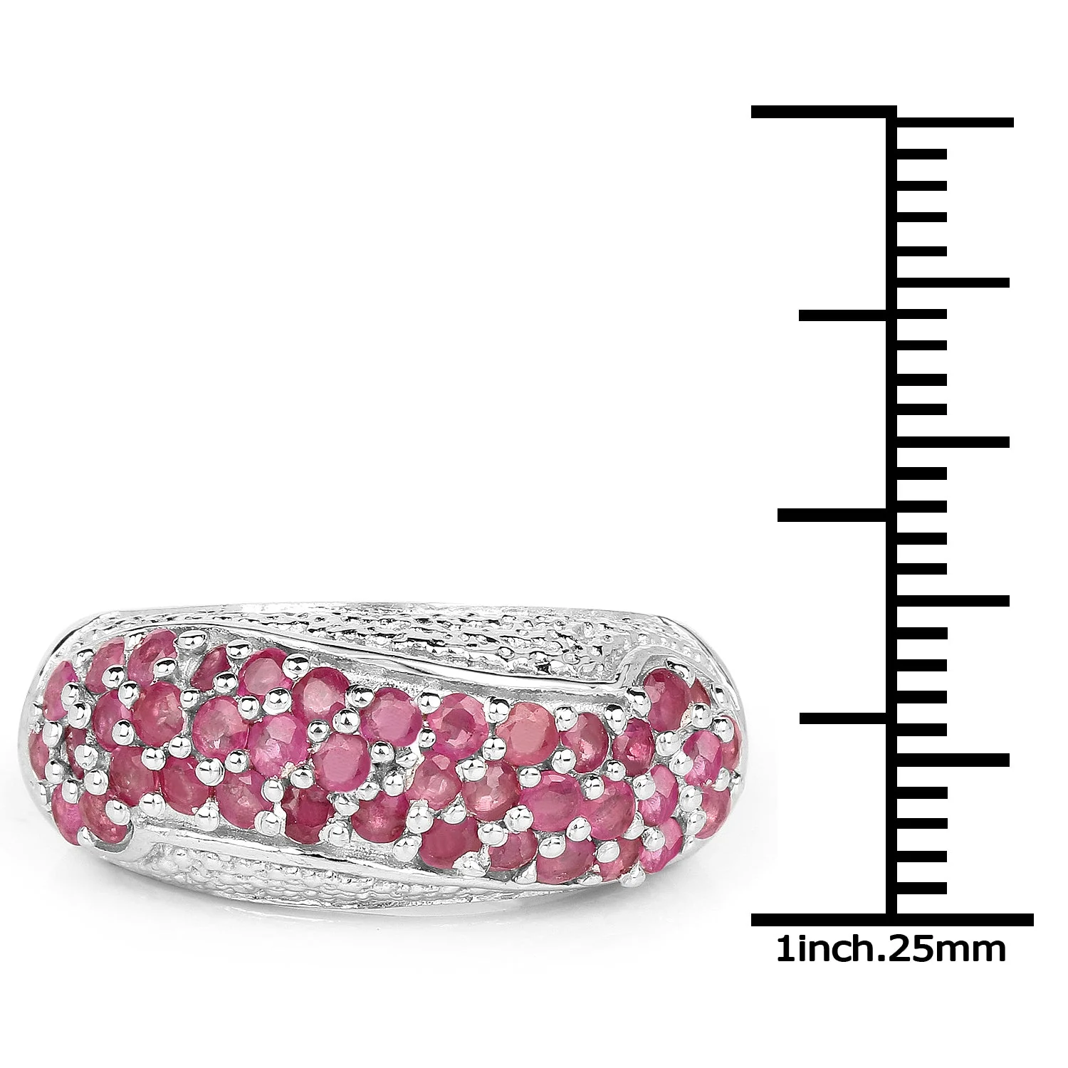 1.81 Carat Genuine Ruby and White Zircon .925 Sterling Silver Ring - Image 3