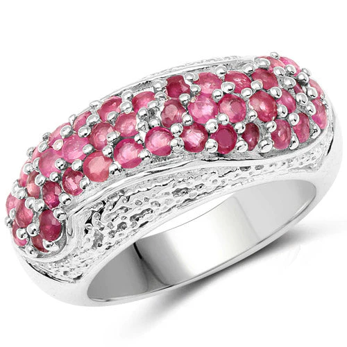 1.81 Carat Genuine Ruby and White Zircon .925 Sterling Silver Ring - Image 4
