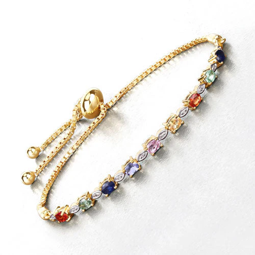 1.83 Carat Genuine Multi Sapphire .925 Sterling Silver Bracelet - Image 7