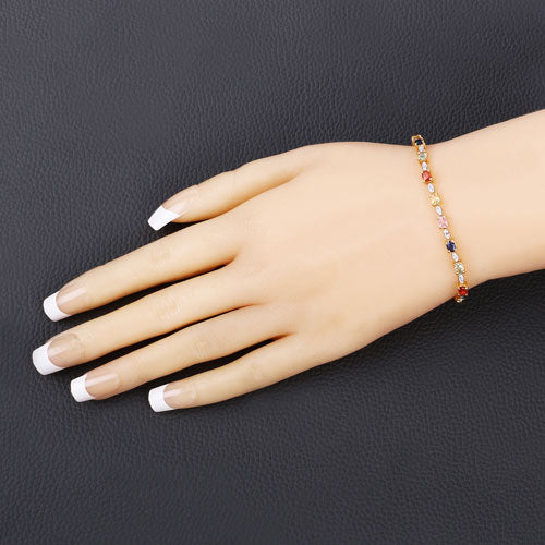 1.83 Carat Genuine Multi Sapphire .925 Sterling Silver Bracelet - Image 9