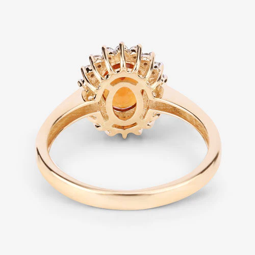 1.87 Carat Genuine Spessartite Garnet and White Diamond 14K Yellow Gold Ring - Image 14