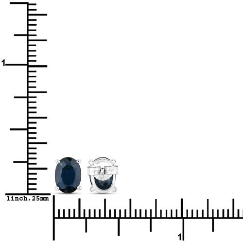 1.90 Carat Genuine Blue Sapphire 10K White Gold Earrings - Image 3