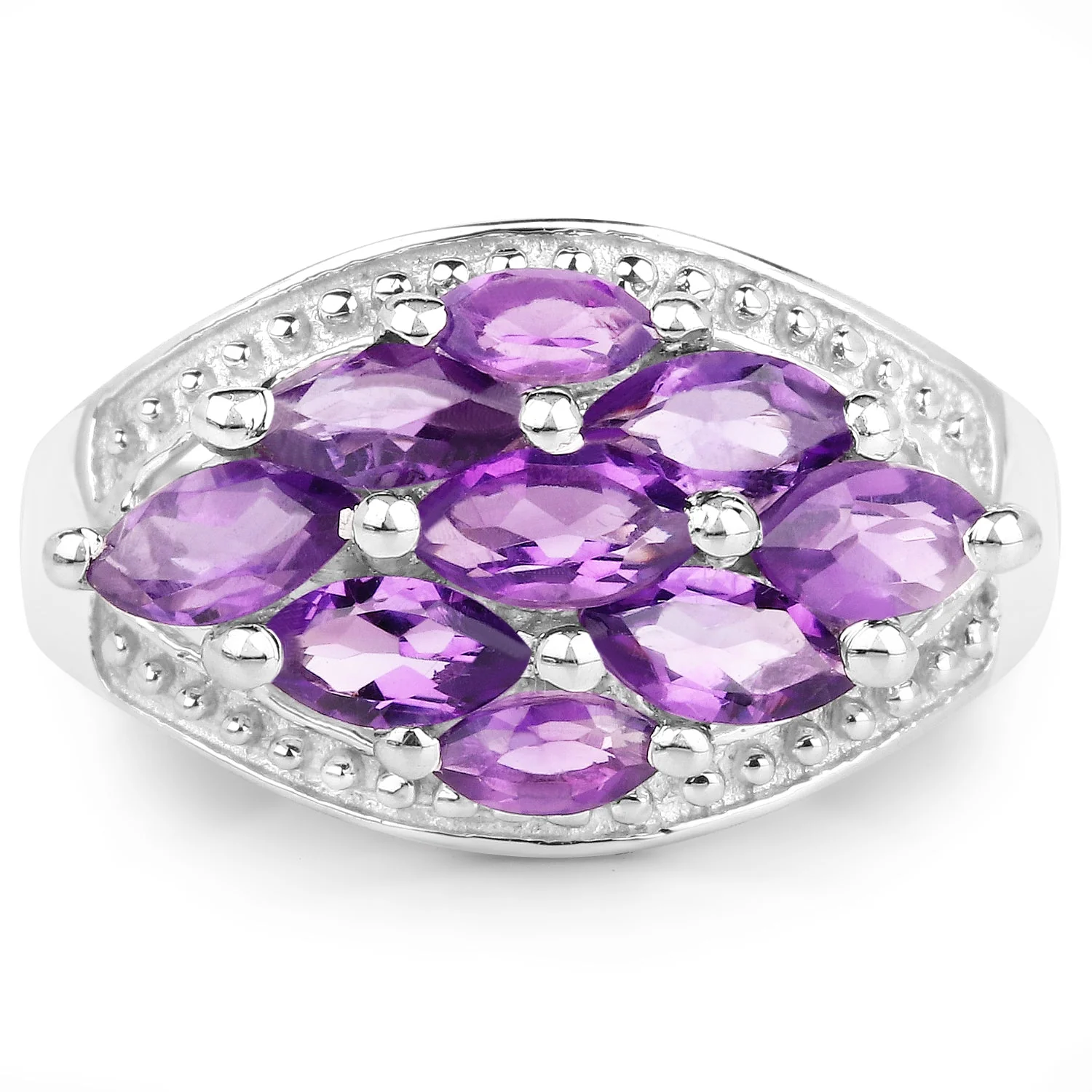 1.91 Carat Genuine  Amethyst .925 Sterling Silver Ring - Image 3