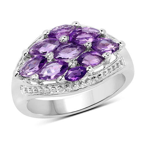 1.91 Carat Genuine  Amethyst .925 Sterling Silver Ring - Image 4
