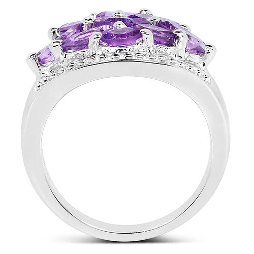 1.91 Carat Genuine  Amethyst .925 Sterling Silver Ring - Image 5