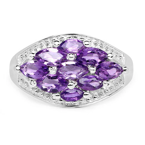 1.91 Carat Genuine  Amethyst .925 Sterling Silver Ring - Image 6