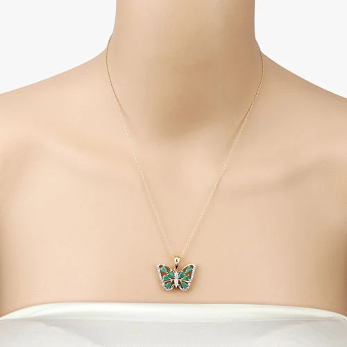 1.91 Carat Genuine Emerald and White Zircon .925 Sterling Silver Pendant - Image 10