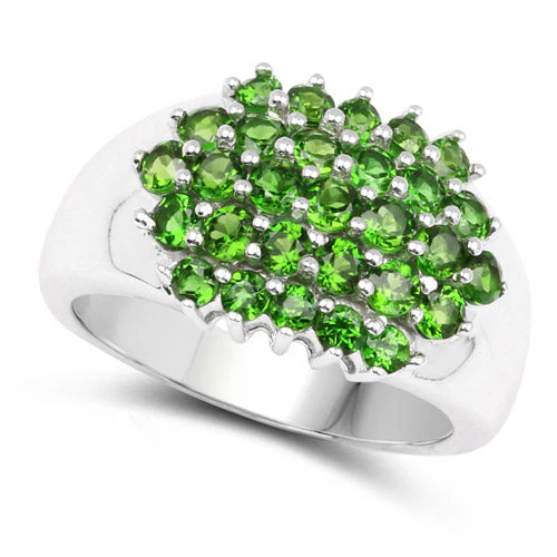 1.93 Carat Genuine Chrome Diopside .925 Sterling Silver Ring - Image 5