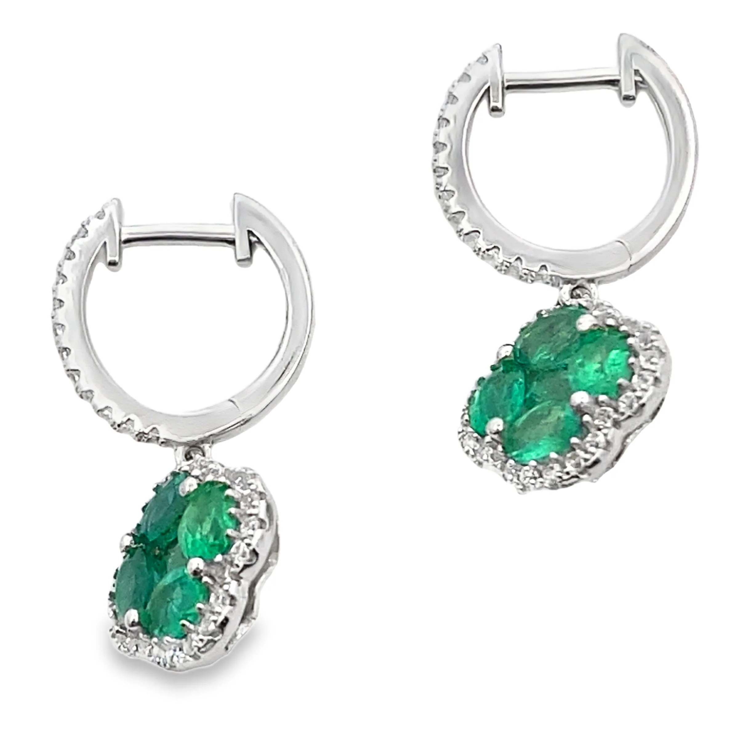 1.93ct Emerald Zircon Dangle Earrings Sterling Silver - Image 2
