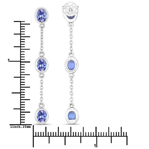 1.98 Carat Genuine Tanzanite .925 Sterling Silver Earrings - Image 7