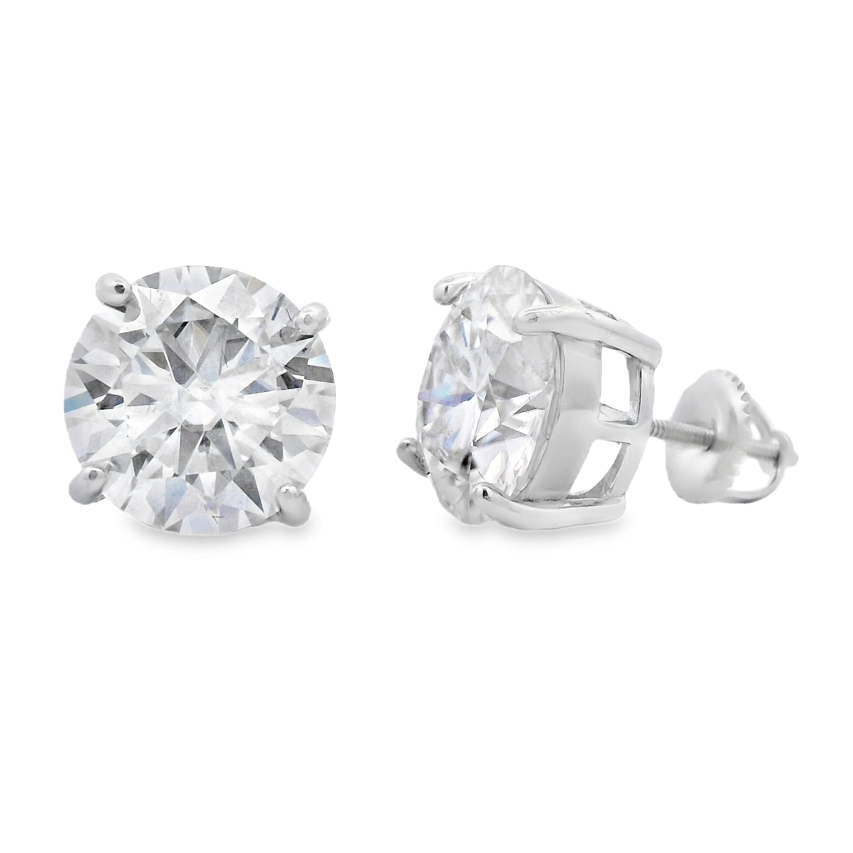 10.00ct Moissanite Stud Earrings Sterling Silver