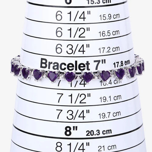 10.01 Carat Genuine Amethyst and White Diamond .925 Sterling Silver Bracelet - Image 13