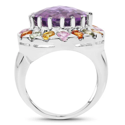 10.16 Carat Genuine Multi Stone .925 Sterling Silver Ring - Image 5