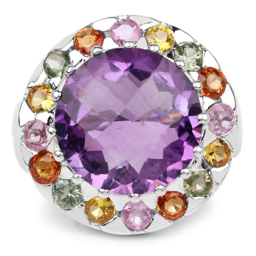 10.16 Carat Genuine Multi Stone .925 Sterling Silver Ring - Image 6