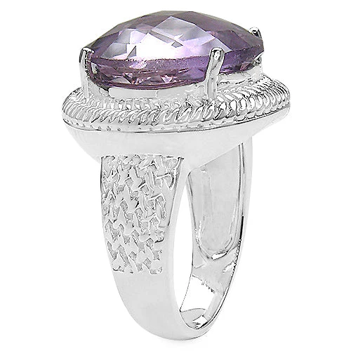 10.22 Carat Genuine Amethyst .925 Sterling Silver Ring - Image 3
