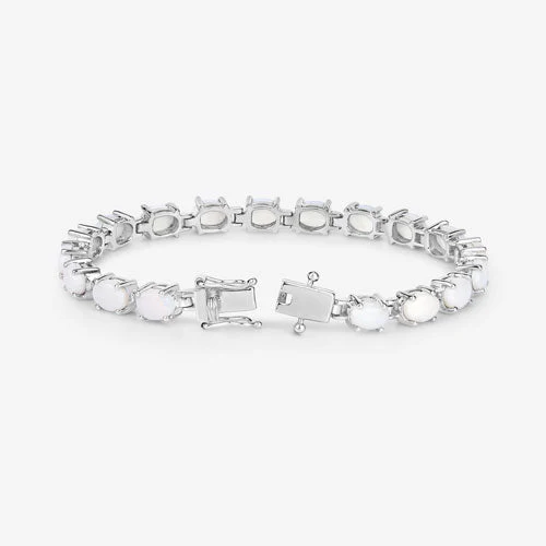 10.26 Carat Genuine Opal .925 Sterling Silver Bracelet - Image 13