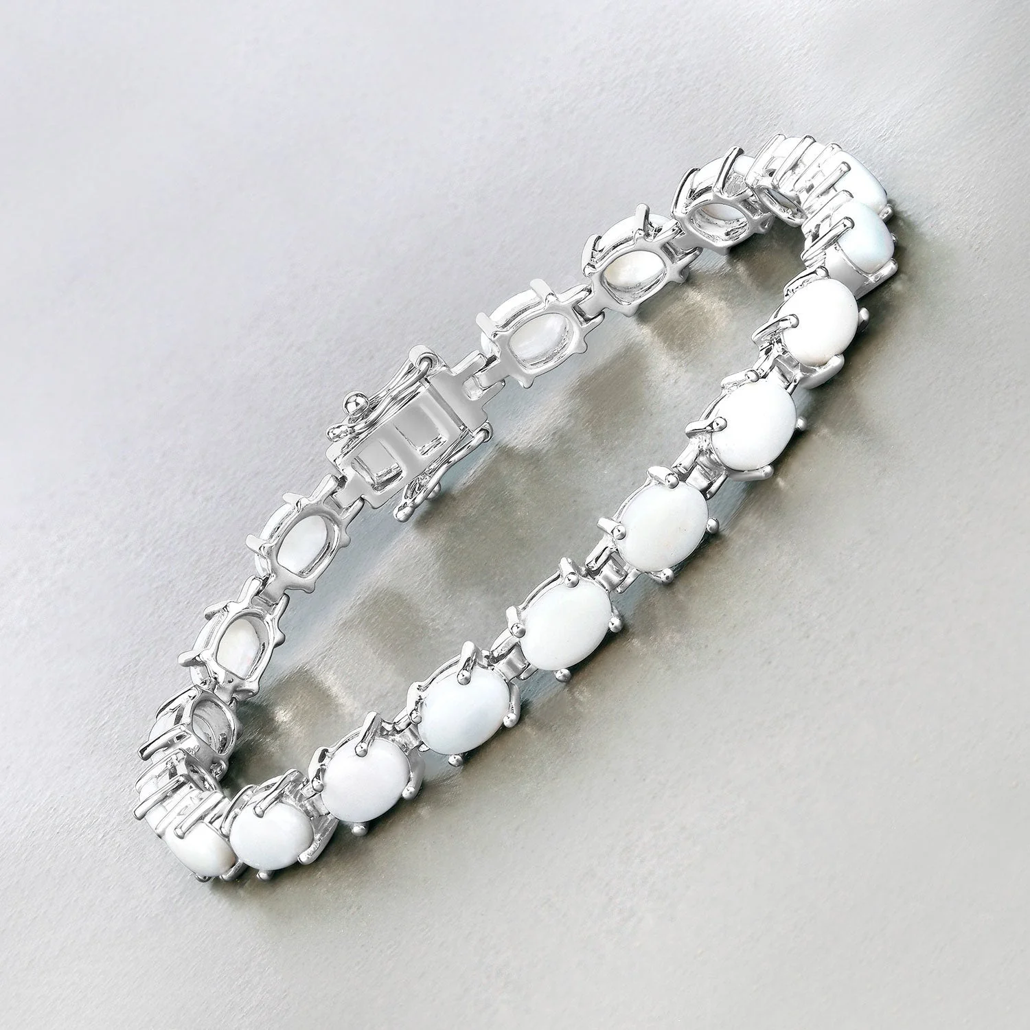10.26 Carat Genuine Opal .925 Sterling Silver Bracelet - Image 4