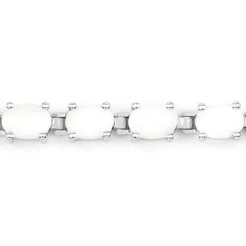 10.26 Carat Genuine Opal .925 Sterling Silver Bracelet - Image 6