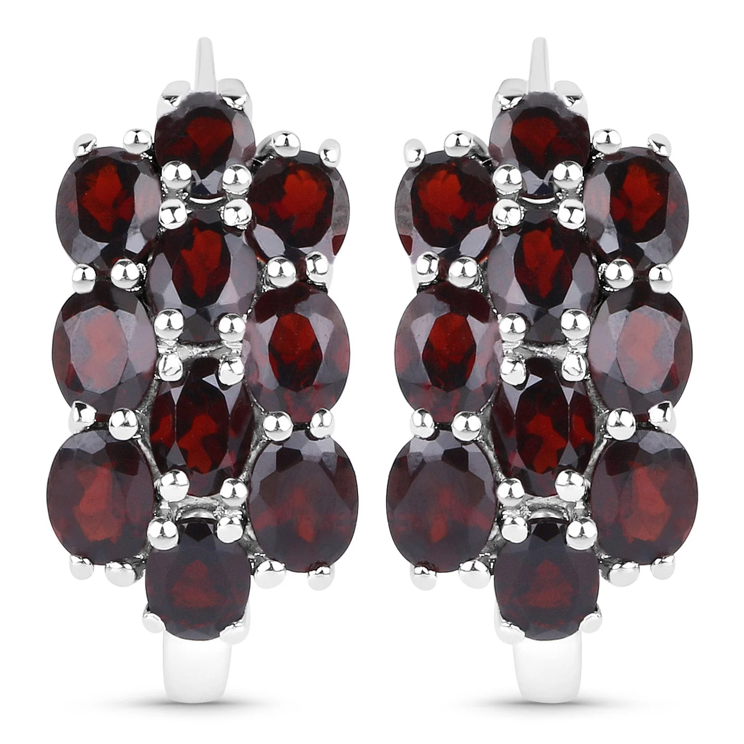 10.40 Carat Genuine Garnet .925 Sterling Silver 3 Piece Jewelry Set (Ring, Earrings, and Pendant w/ Chain) - Image 4