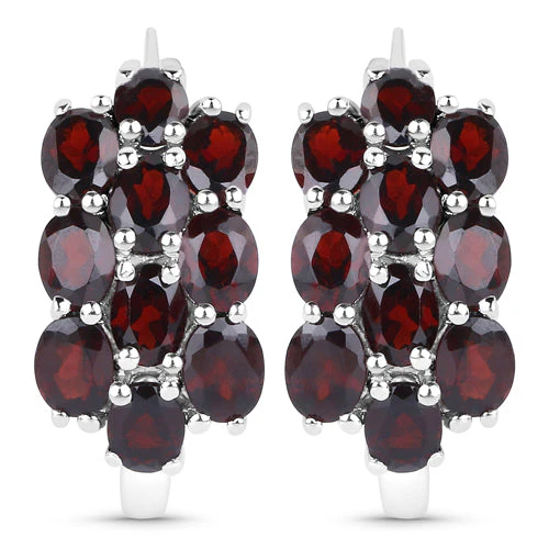 10.40 Carat Genuine Garnet .925 Sterling Silver 3 Piece Jewelry Set (Ring, Earrings, and Pendant w/ Chain) - Image 8