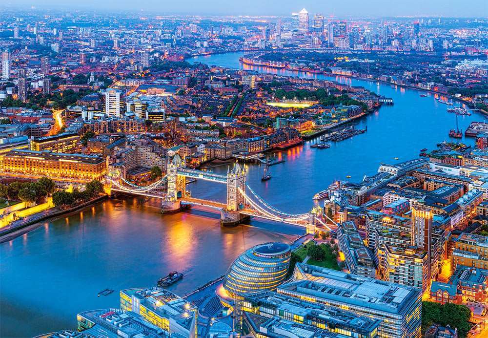 1000 Piece Jigsaw Puzzle, Aerial View of London, England Puzzle, Big Ben and River Thames Puzzle, Adult Puzzle, Castorland C-104291-2 - Image 2