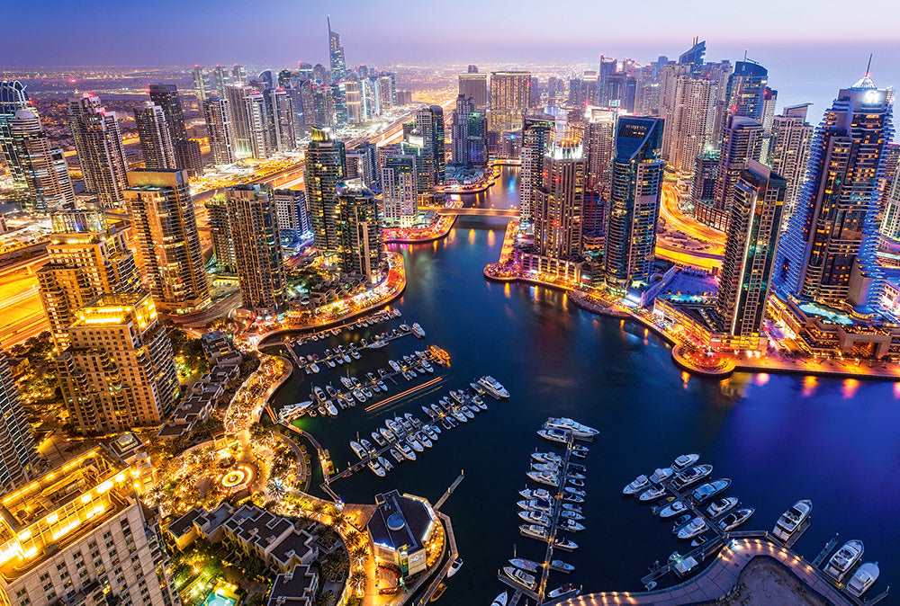 1000 Piece Jigsaw Puzzle, Dubai at Night, City Lights Puzzle, Emirates, Adult Puzzle, Castorland C-103256-2 - Image 2