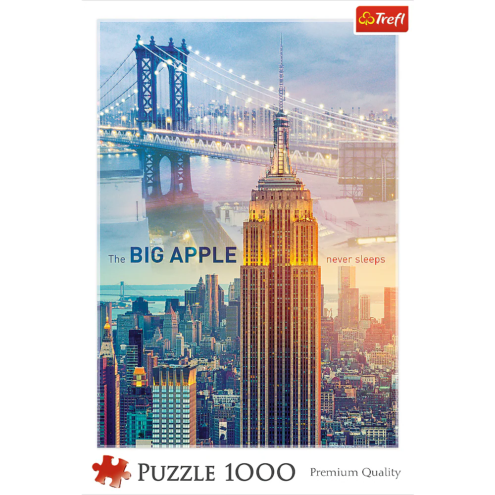 1000 Piece Jigsaw Puzzle, New York at Dawn, Brooklyn Bridge, Empire State Building, City Skyline, USA, Adult Puzzles, Trefl 10393 - Image 3