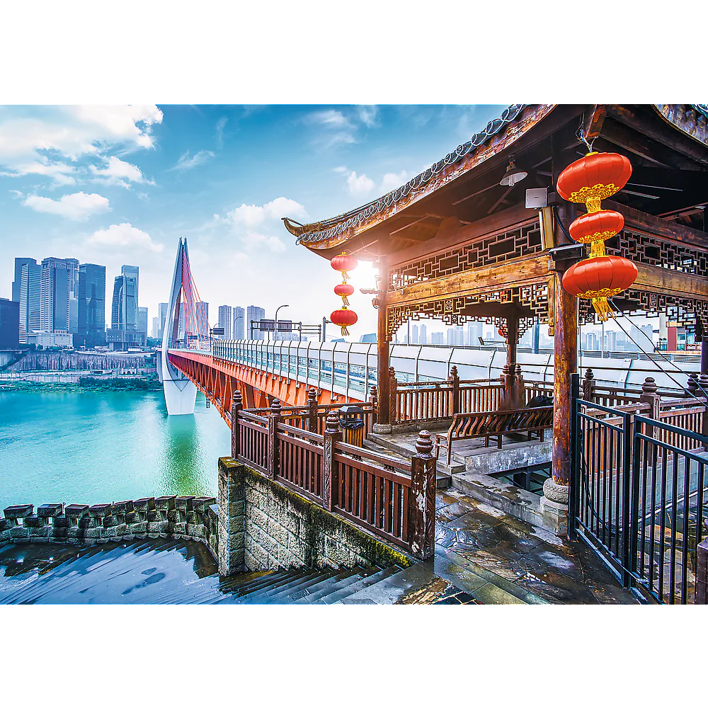 1000 Piece Jigsaw Puzzles, Chongqing, China, Cityscape puzzle, Temple, Modern and Traditional China, Adult Puzzle, Trefl 10721 - Image 2