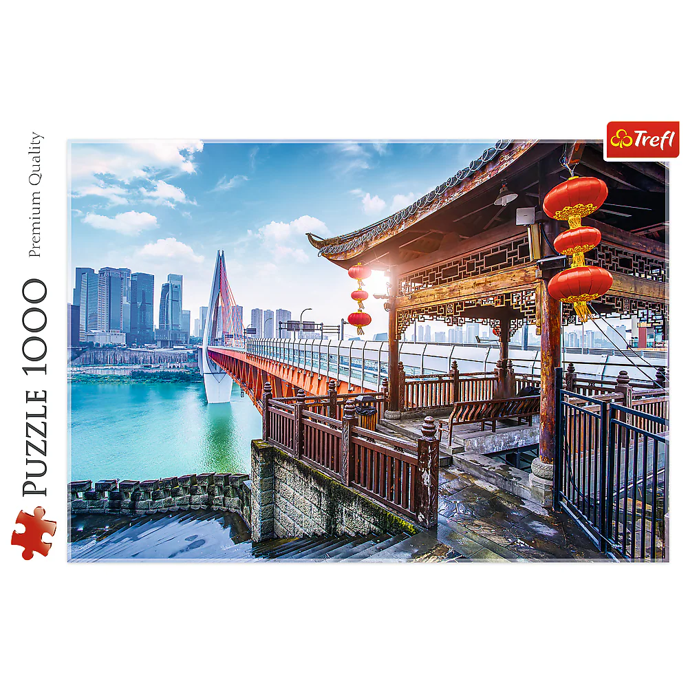 1000 Piece Jigsaw Puzzles, Chongqing, China, Cityscape puzzle, Temple, Modern and Traditional China, Adult Puzzle, Trefl 10721 - Image 3