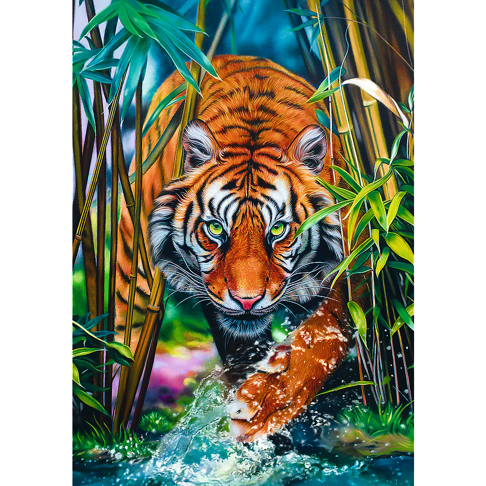 1000 Piece Jigsaw Puzzles, Grasping Tiger, Jungle Cats, Wild Animals, Adult Puzzles, Trefl 10528 - Image 2
