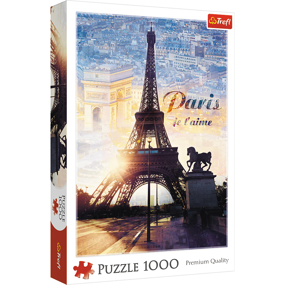 1000 Piece Jigsaw Puzzles, Paris at Dawn Puzzle, France, Puzzle of The Eiffel Tower, Arc De Triumph, Adult Puzzles, Trefl 10394