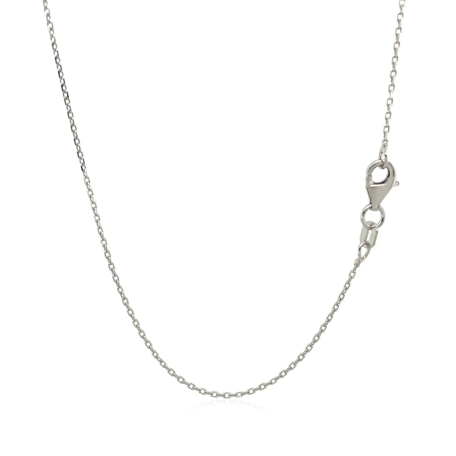 10k White Diamond Cut Cable Link Chain (0.87 mm) - Image 3