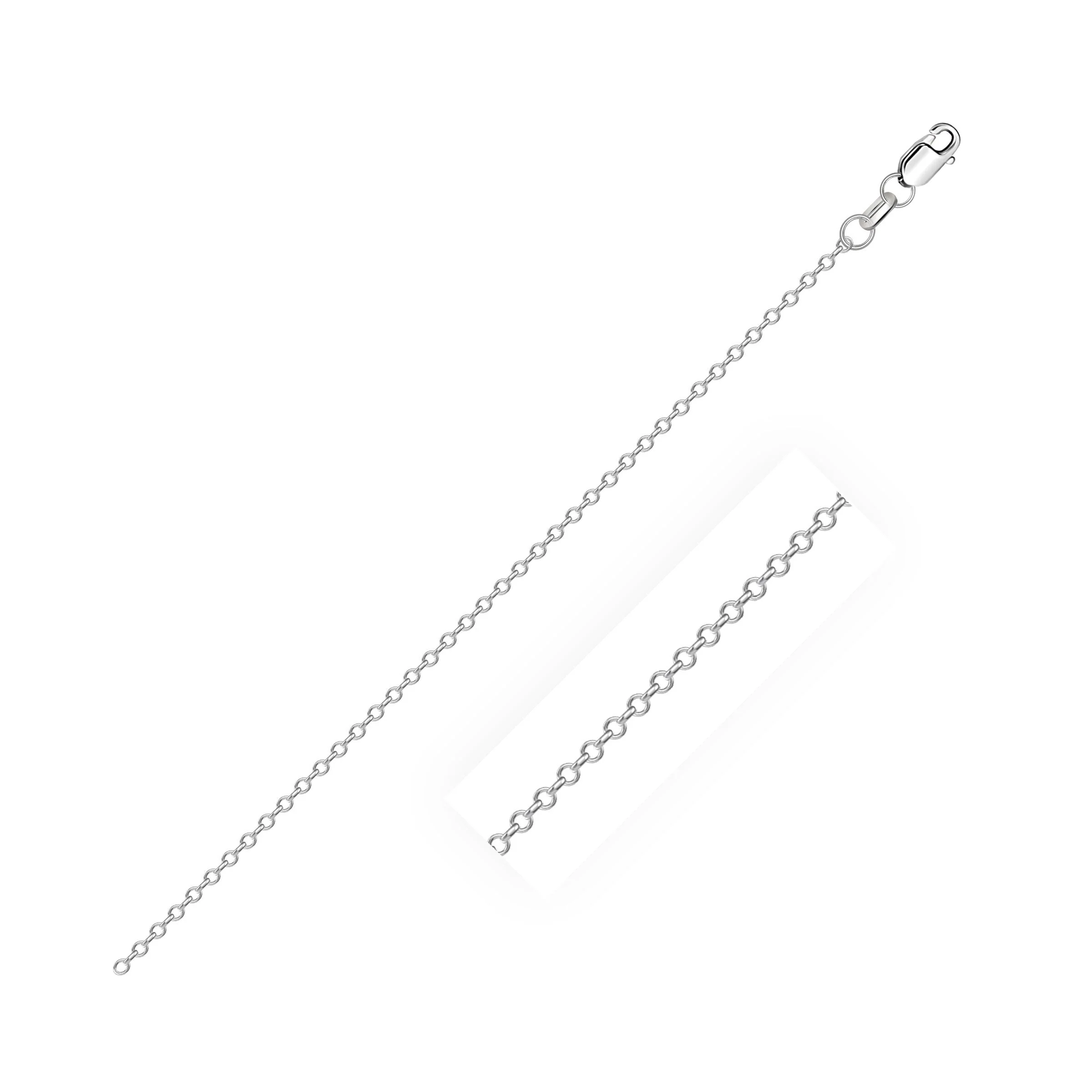 10k White Diamond Cut Cable Link Chain (0.87 mm) - Image 4