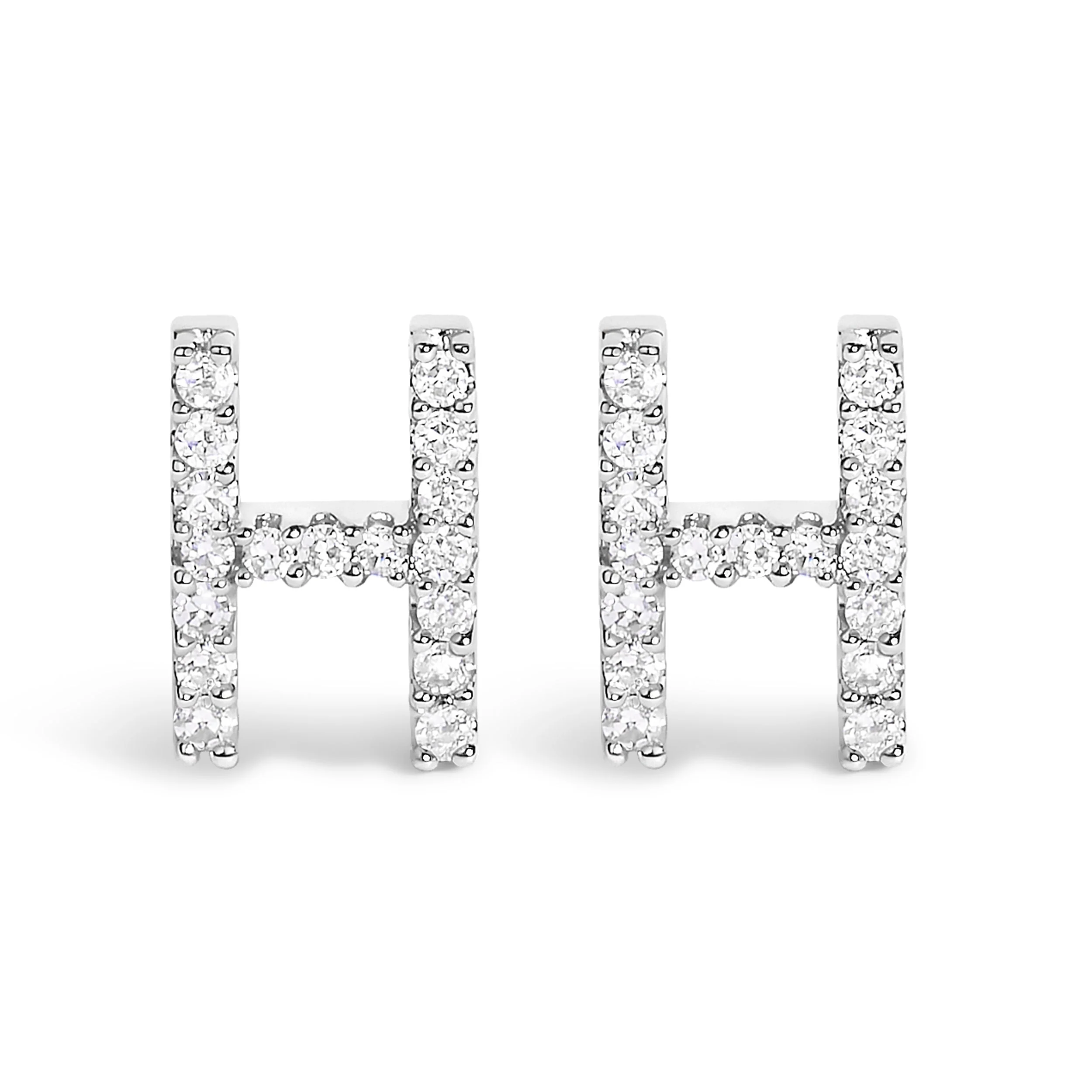 10K White Gold 1/10 Cttw Diamond Initial “A†Stud Earring - Image 10