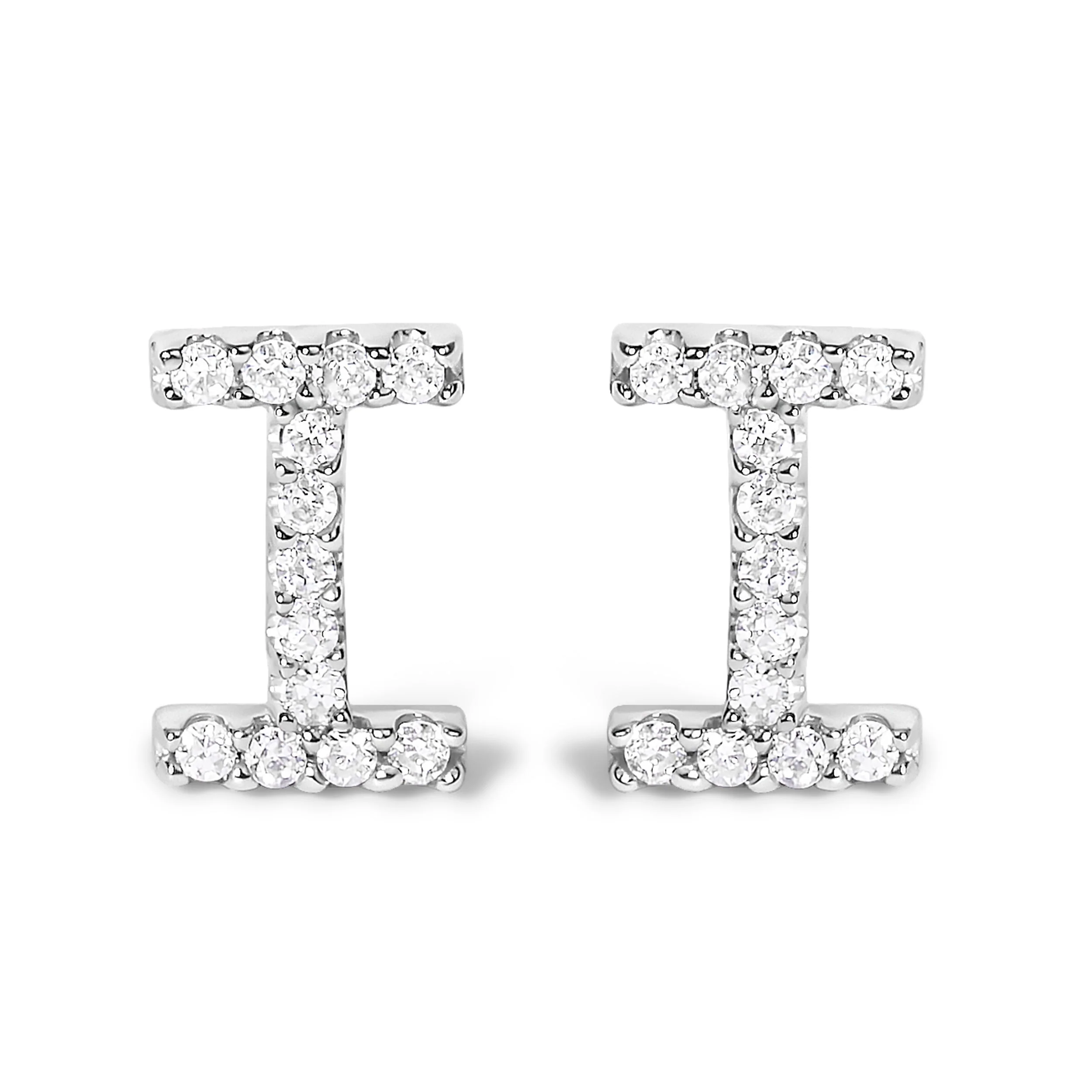 10K White Gold 1/10 Cttw Diamond Initial “A†Stud Earring - Image 11